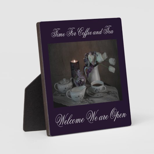 Photo Plaque avec Easle Time pour Café et Thé (Recto)