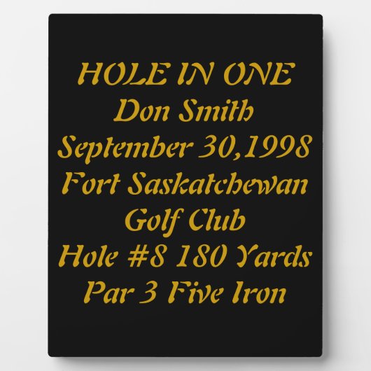 Photo Plaque avec le texte (Devant)