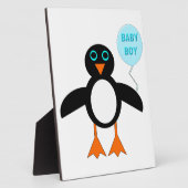 Photo Plaque bébé garçon pingouin bleu mignon (Côté)