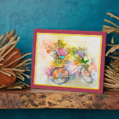 Photo Plaque bicyclette et fleurs (Côté)