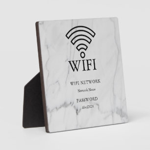 Photo Plaque blanche pour réseau Wifi et mot de passe
