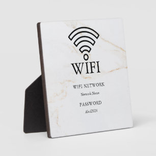 Photo Plaque blanche pour réseau Wifi et mot de passe
