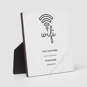 Photo Plaque blanche pour réseau Wifi et mot de passe