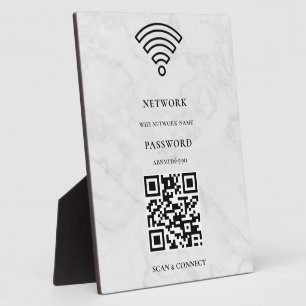 Photo Plaque blanche pour réseau Wifi et mot de passe