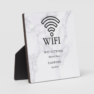 Photo Plaque blanche pour réseau Wifi et mot de passe