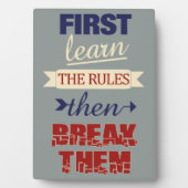 Photo Plaque Breaking Rules (Devant)
