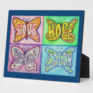 Photo Plaque cadeau de peinture à quatre mots papillon a
