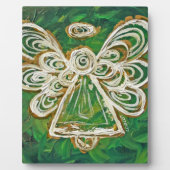 Photo Plaque cadeau de peinture d'ange vert Gardien (Devant)