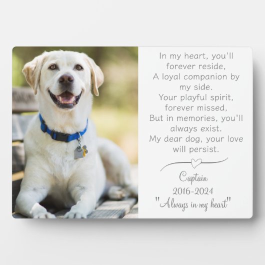 Photo Plaque commémorative de chien de compagnie avec ch (Devant)
