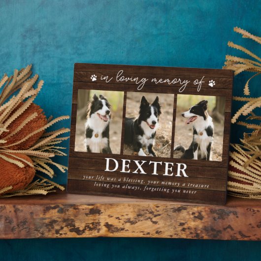 Photo Plaque commémorative de perte d'animal rustique 3  (Côté)