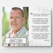 Photo Plaque commémorative Ne reste pas près de ma tombe (Devant)