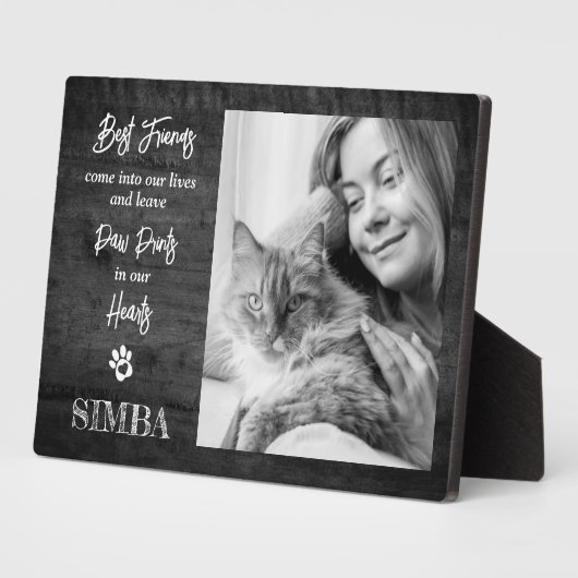 Photo Plaque commémorative personnalisée pour chat (Côté)