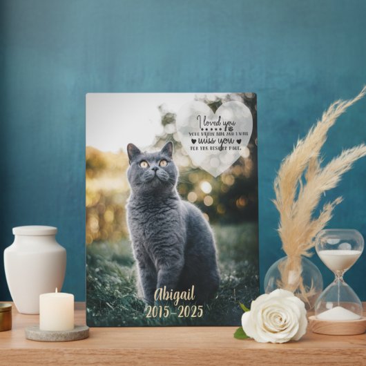Photo Plaque commémorative pour perte de chat, condoléan
