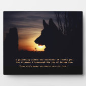 Photo Plaque commémorative pour un beau berger allemand (Devant)