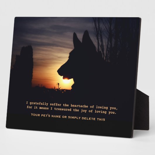 Photo Plaque commémorative pour un beau chien berger all (Côté)