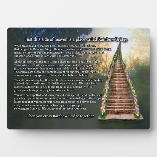 Photo Plaque commémorative Rainbow Bridge pour animaux d (Devant)