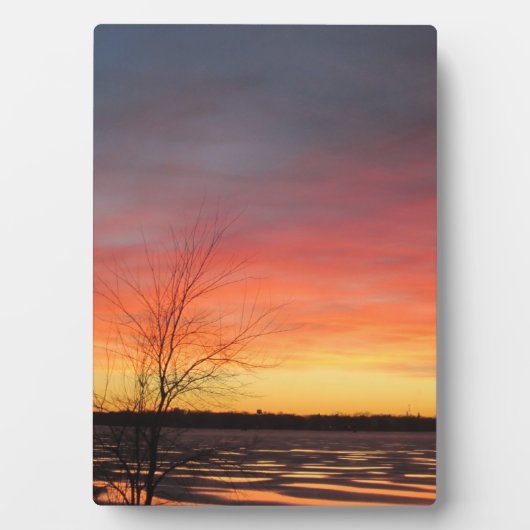 Photo Plaque couchée de soleil du lac Ice (Devant)