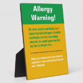 Photo Plaque d'affichage d'avertissement d'allergie (Côté)