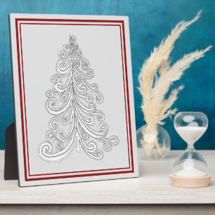 Photo Plaque d'arbre de Noël Joyeuses Fêtes moderne