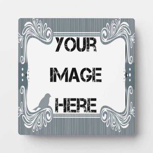 Photo Plaque d'art aux oiseaux gris (Devant)