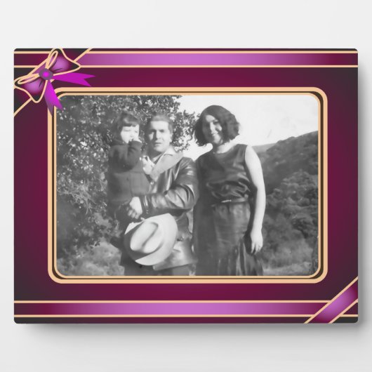 Photo Plaque d'art violet au ruban (Devant)