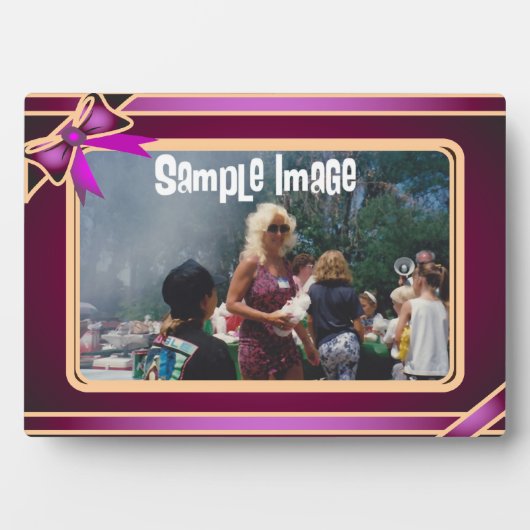 Photo Plaque d'art violet au ruban (Devant)