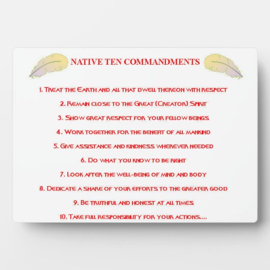 Photo Plaque de 10 commandements natifs avec Easel (Devant)