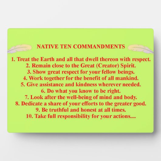 Photo Plaque de 10 commandements natifs avec Easel (Devant)