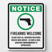 Photo Plaque de bienvenue des armes à feu (Devant)