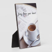 Photo Plaque de café du matin avec de l'Easel (Côté)
