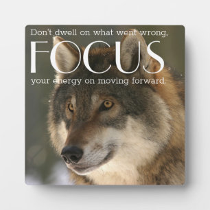 Photo Plaque de citation d'encouragement d'image de loup