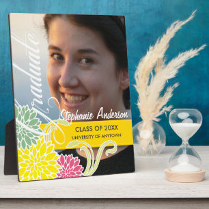 Photo Plaque de graduation florale personnalisée