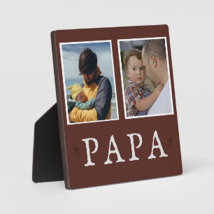Photo Plaque de grand-père à 2 photos rustique