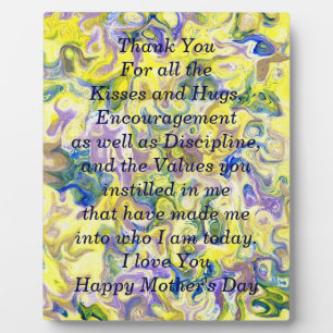 Photo Plaque de la fête des mères avec poème