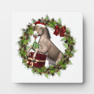 Photo Plaque de la table Père Noël Donkey de Noël avec d