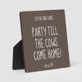 Photo Plaque de Logo Rustique Barn Mariage avec Easel (Recto)