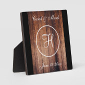 Photo Plaque de Mariage Rustique Woodlook avec Easel (Recto)