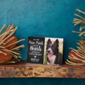 Photo Plaque de memorial en bois noir rustique pour anim (Côté)