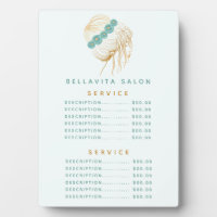 Plaque de menu de prix de coiffure florale sarcell