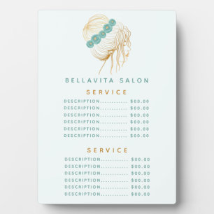 Photo Plaque de menu de prix de coiffure florale sarcell