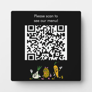 Photo Plaque de menu du code QR et du logo modifiable