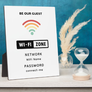 Photo Plaque de mot de passe Wifi simple minimaliste bla