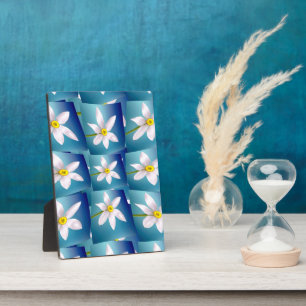 Photo Plaque de Motif Narcissus blanc avec Easel