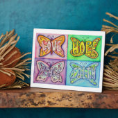 Photo Plaque de peinture à papillon d'art Word inspirati (Côté)