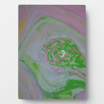 Plaque de peinture acrylique coulée de pastèque