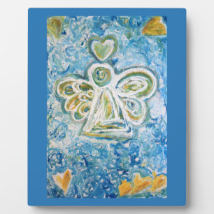 Photo Plaque de peinture artistique Ange Bleu Doré Cadea