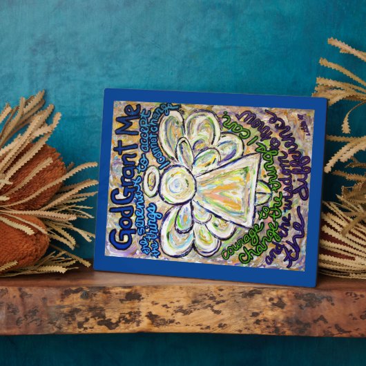 Photo Plaque de peinture d'ange de prière de sérénité (Côté)