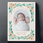 Photo Plaque de plantes douces<br><div class="desc">De jolies fleurs sucrées ornent ce mignon bébé faire-part.</div>