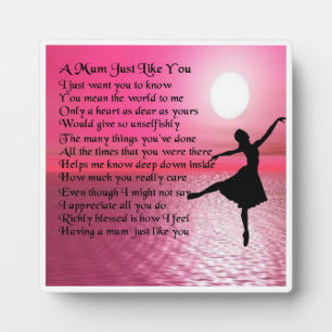 Photo Plaque de poème maman - Design Ballerina