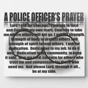 PHOTO PLAQUE DE PRIÈRE D'UN POLICIER